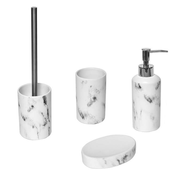 Evideco Marble 4 Piece Bathroom Accessory Set Wayfair